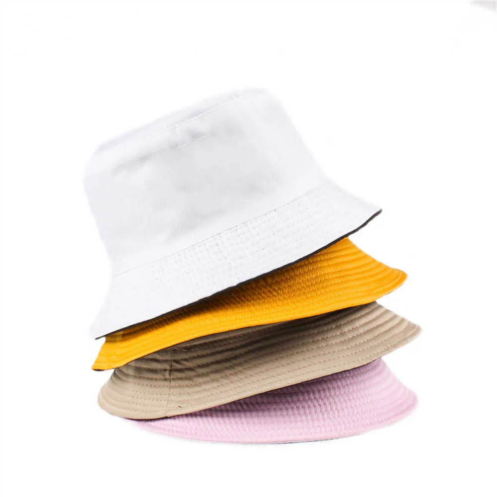 Szerokie czapki po brzegi podwójna noszenie kubełka dla kobiet mężczyzn solidny kolor składany plażowy kapelusz na świeżym powietrzu Fisherman Hat Sunbonnet Hats R230214