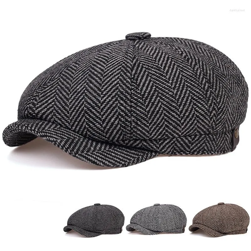 Bérets à bord court rayé Vintage extérieur hommes ombre Sboy casquette printemps automne unisexe Protection solaire papa chapeau Peaked