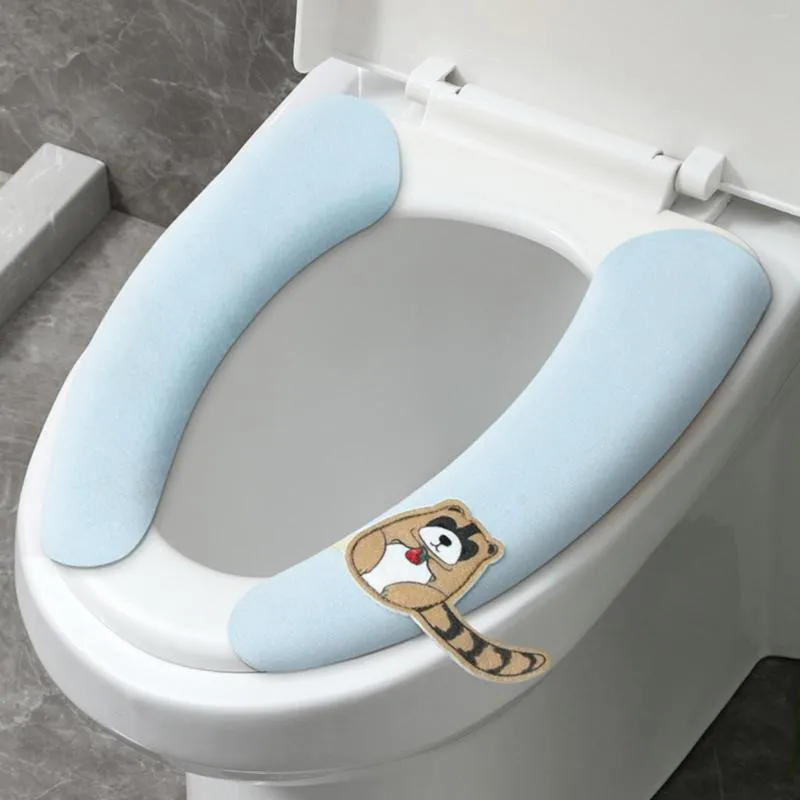 Toilet Seat Covers Soft Bathroom Padded Stretchable Fibres Easy To Fit Cushioned Cover Floor Mat Small Rugs For