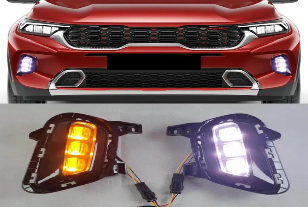 1Set Auto Lighting Car Daytime Running Light Fog Light Lampe LEL DRL mit gelber Blinker für Kia Sonet 2020 20214076384