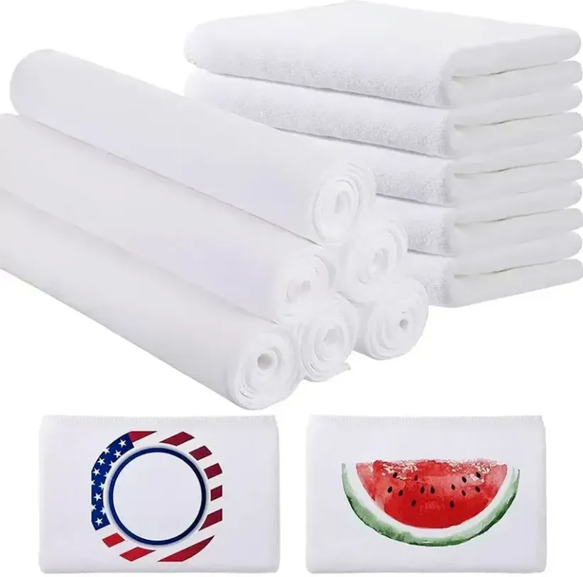 Wholesale Sublimation Blank Beach Towel Cotton Large Bath Towels Soft Absorbent Dish Drying Cleaning Kerchief Home Bathroom FY5410 ss0214