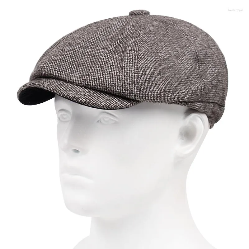 Bérets 2023 hommes à carreaux à chevrons Sboy chapeau automne et hiver thermique béret d'anis étoilé