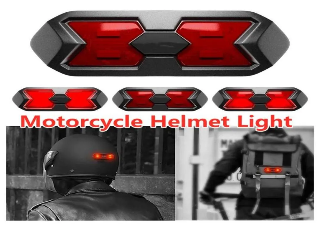 Motorcycle Helmet Cycle Bike Night Safety Signal Warning Light LED Rear Tail Lamp Taillight Rechargeable Waterproof Helmets6988504