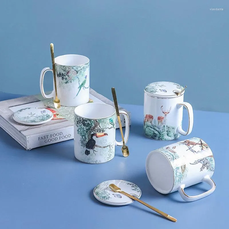 Mugs The Hand To Make Ceramic Mug Jungle Animal Nordic Afternoon Tea Spoon Manufacturers Selling Coffee Cup With Cover