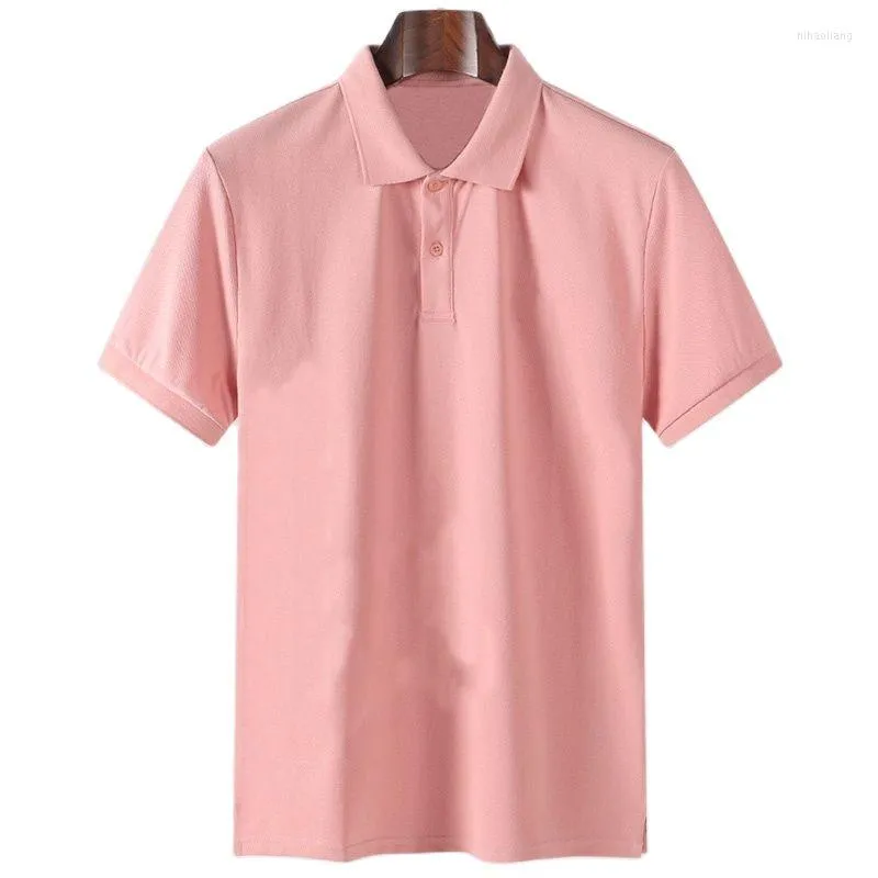 Polos de polos masculinos de alta qualidade de mangas curtas de mangas curtas Casual de algodão puro de algodão puro casual. Estilo de primavera e outono 2233