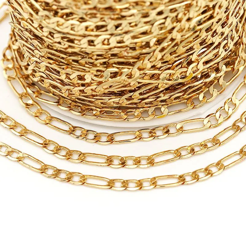 Chaînes 10 mètres pur cuivre 14K chaîne en or préservant la couleur collier gland matériel fait à la main bricolage boucles d'oreilles bijoux accessoires