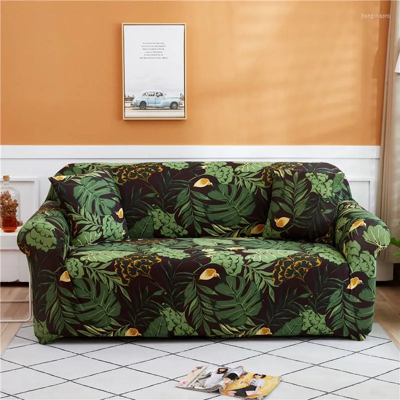 Capas para cadeiras para casa com estampa de folhas macias, decoração de sofá, capa protetora de assento, capa elástica elástica para sofá de 1 a 4 lugares