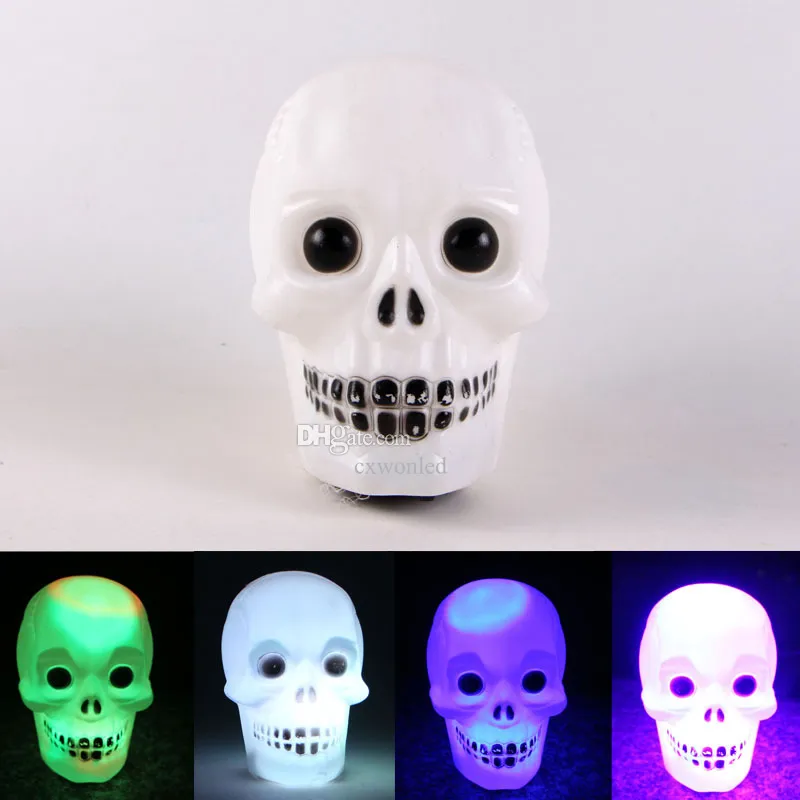 Halloween Night Lights 3D Skull Pumpkin RGB 7 Färger Byt batteridriven atmosfärljus