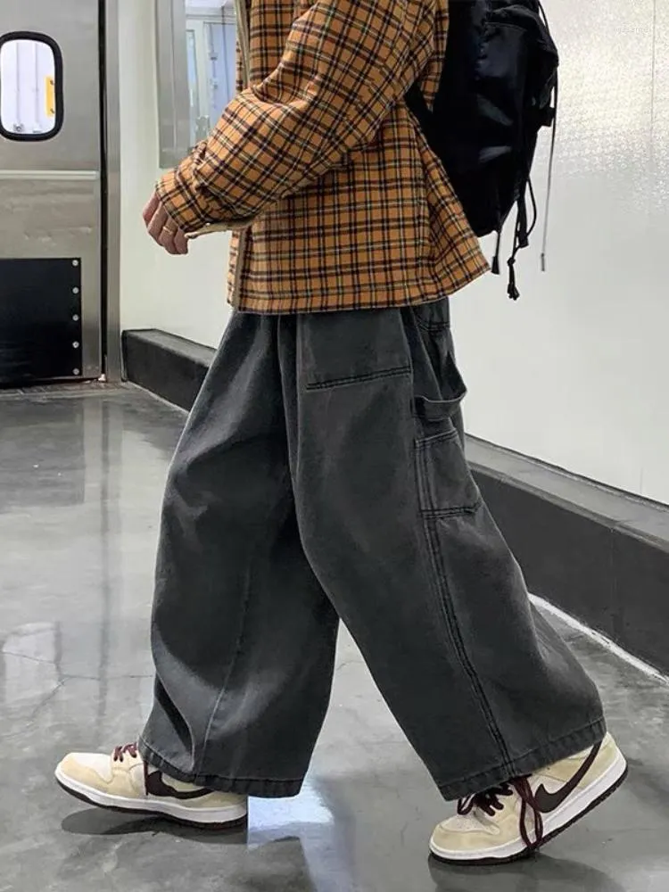 Pantaloni maschili zcsmll primaverile autunno giapponese oversize turistiche jeans gamba maschi Ins Youth Hip-hop High streetwear Denim Cantaloni tendenza