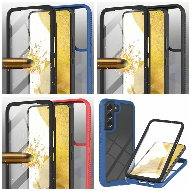 360 PET Screen Protectors Shockproof Cases For Samsung S23 Plus S22 A54 A14 5G A13 4G A23 A73 A53 A33 A04 A02 2 in 1 Hybrid Layer Hard PC TPU Bumper Frame Front Back Covers