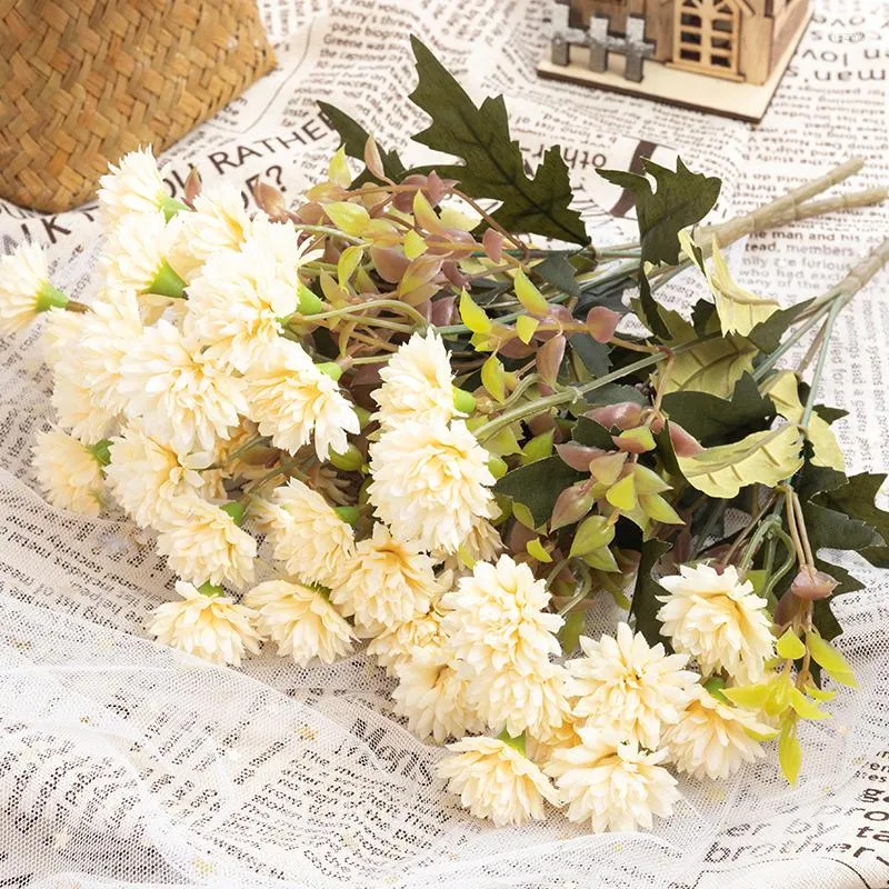Декоративные цветы искусственная осень маленькая ромашка шелковой букет домашний свадебный стол сад