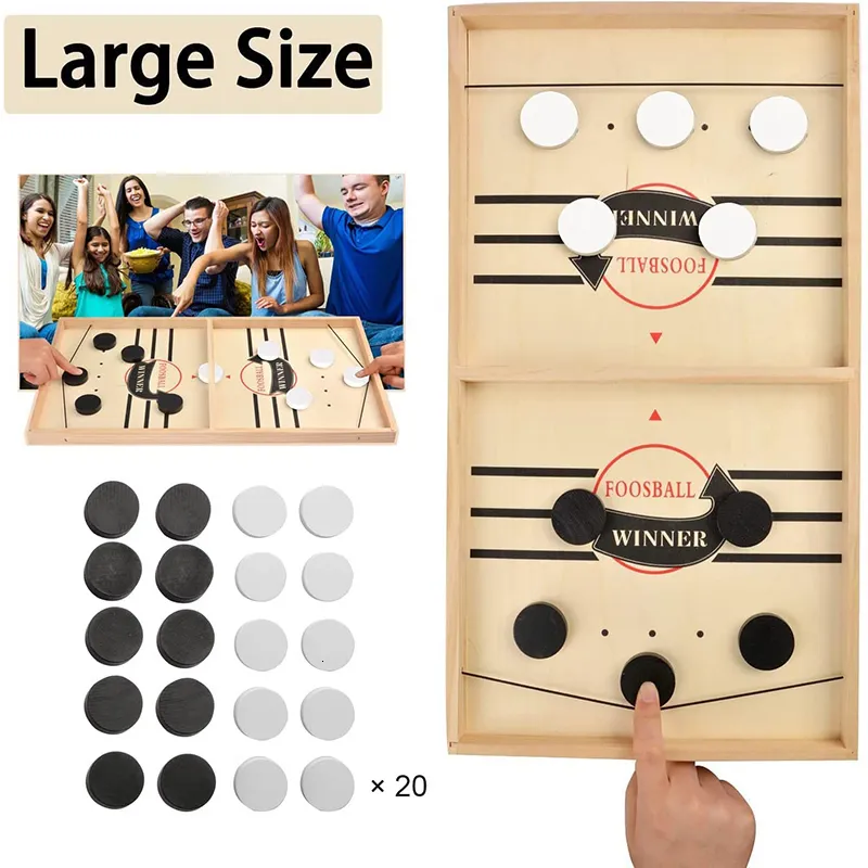 Tabela de pebolim de hóquei Fast Hockey Sling Puck Paced Sling Puck Winner Fun Gobang Toys Board Game Party Game Toy para adultos Jogos de Família Infantil 230213