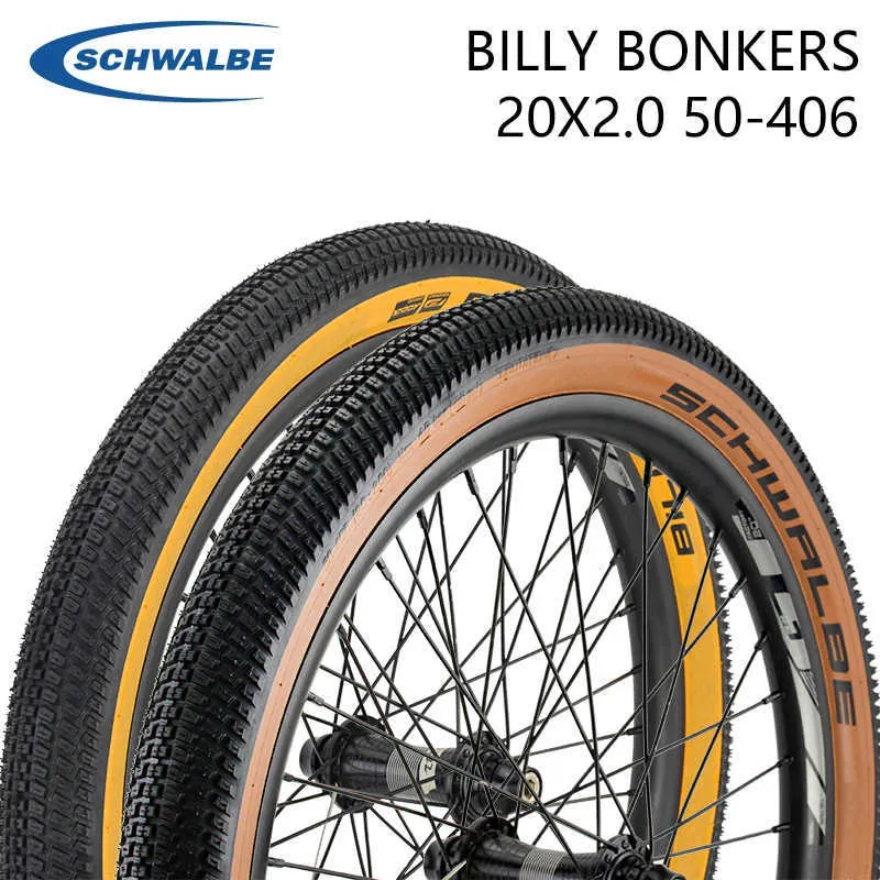 Schwalbe Billy Bonkers 20x2.0 50-406ダートジャンプポンプトラックバイクブラウンエッジバイクタイヤ軽量折りたたみ折りたたみタイヤ0213