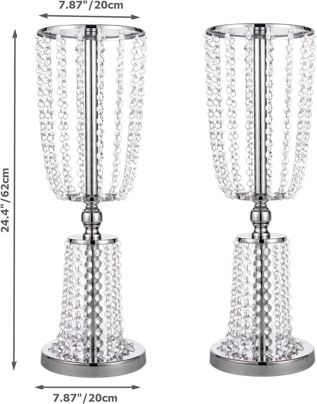 60cm Crystal Beads Candlestick Flower Stand Wedding Party Props Decoration AU