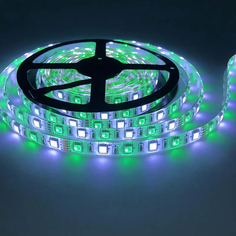 LED -stroken 5050 SMD 5M 600leds RGB Flexibele LED Strip Touw Tape Lights 120leds/M Tube Waterdicht Licht 12V voor bruiloftsfeestje Vakantie buitenverlichting Oemled Oemled