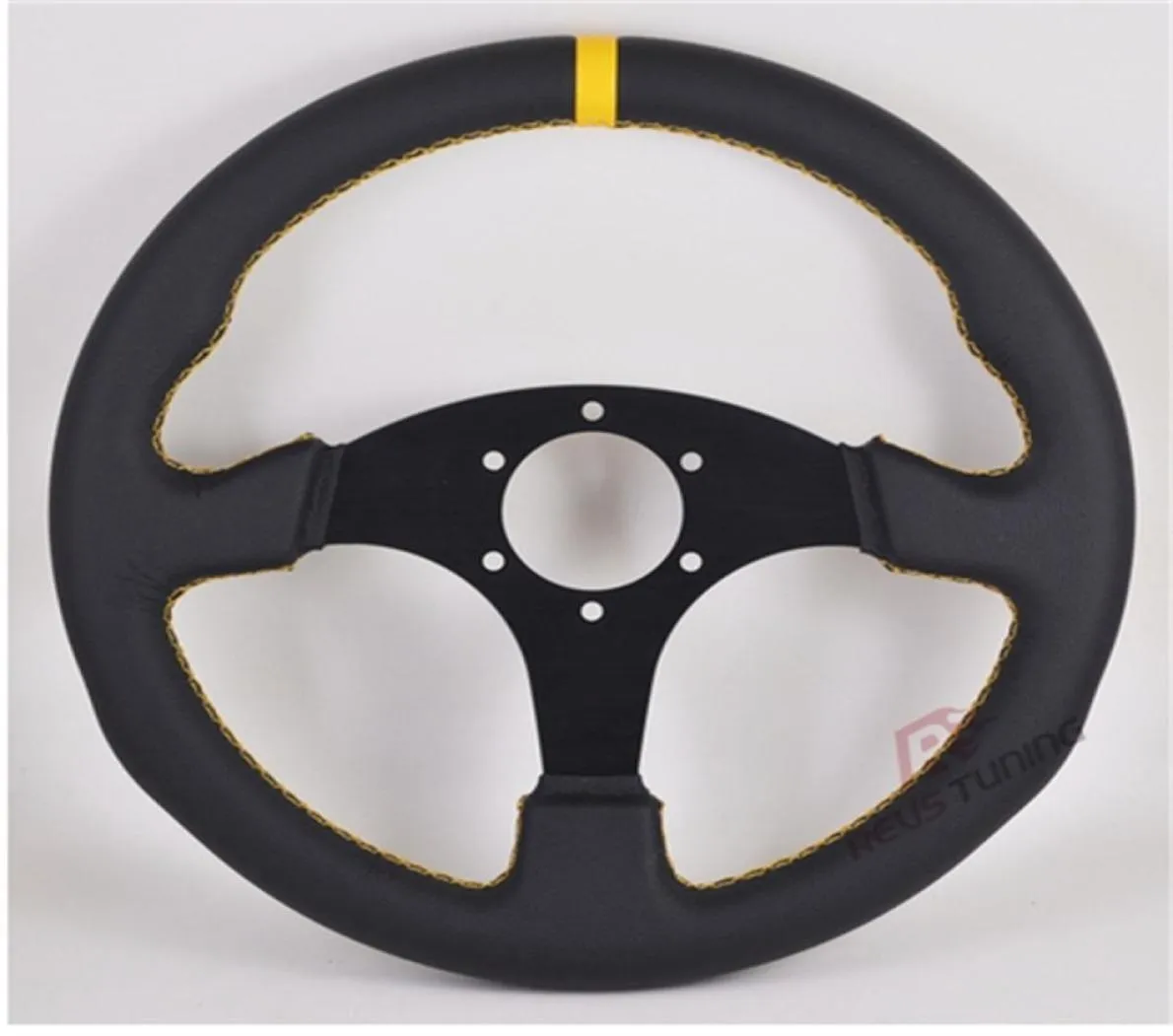 Universal 330mm 13039039 13Inch Flat Redyellow Car Race Racing Sport Game Simulator PC Gaming Steering Wheel4433609