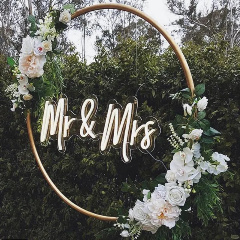 Feestvoorraden Ander evenement Mr Mrs Flex LED Aangepast Neon Sign Light Ins Wall Decor 12V 3D Waterdichte Outdoor Wedding huwelijk Decoratie