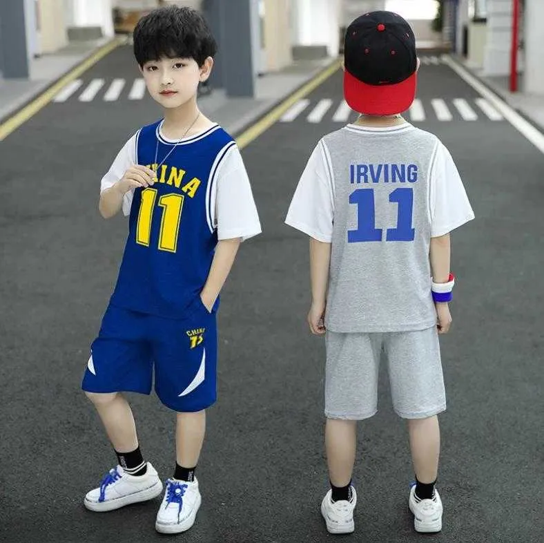 Ensembles de vêtements enfants ensemble gros vêtements absorbant la transpiration garçons filles sport basket-ball costume été enfants t-shirt Shorts pcsSets