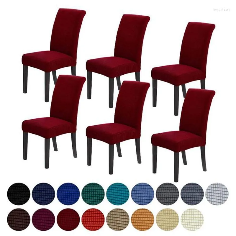 Chair Covers Jacquard Dining Cover Black For Office Decoration Elastic Pad Wedding Cushion Streach
