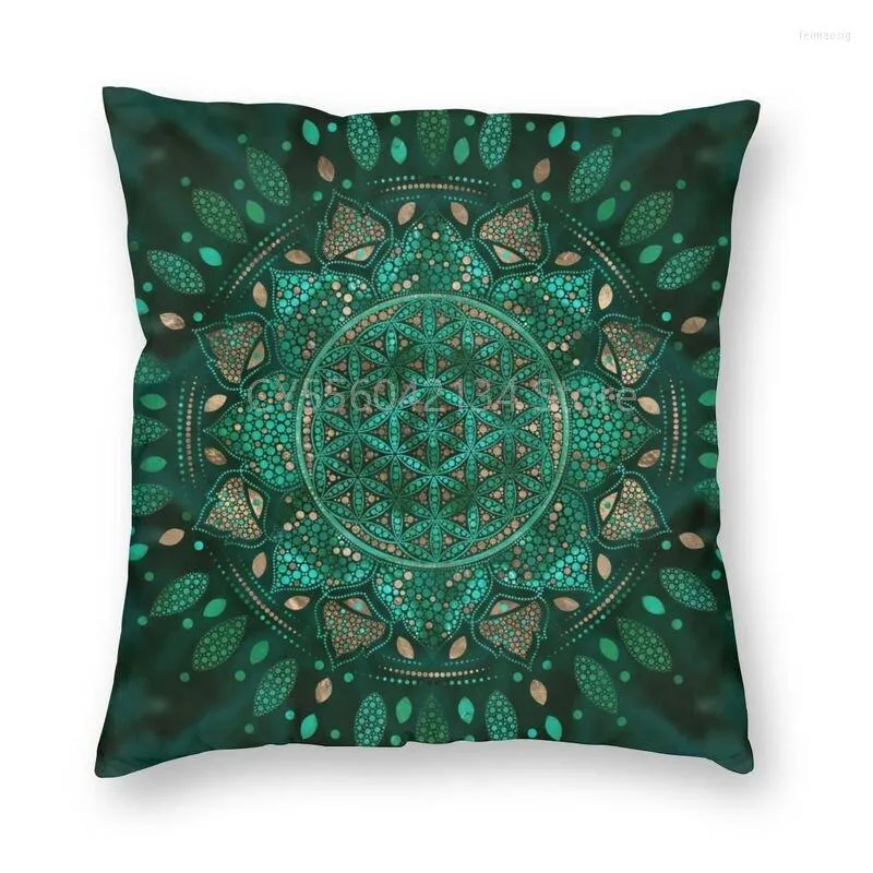 Cuscino Stile nordico Fiore della vita Dot Art Cover 45x45 Decorazioni per la casa Stampa 3D Mandala Motivo geometrico Tiro per divano