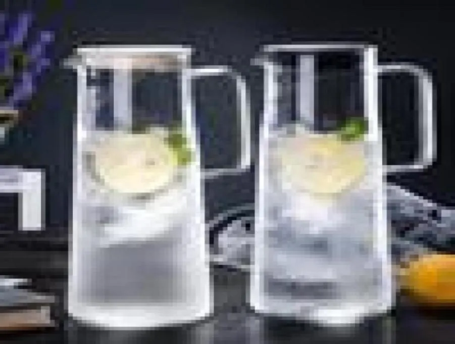 Borosilikatglas kaltes Wasser Carafe Pitcher Teekanne mit Sieb und PV -Deckelabdeckung für hausgemachte Juicecold -Tee oder Milchflaschen9753097