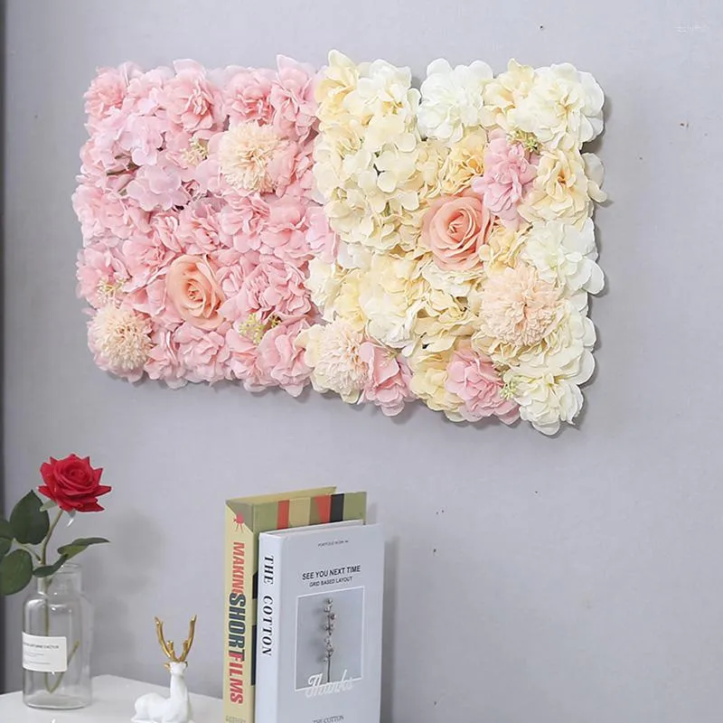 Fleurs décoratives 38X38cm hortensia panneau mural artificiel décoration de mariage Roses fausse fleur bricolage toile de fond maison fête nuptiale douche décor