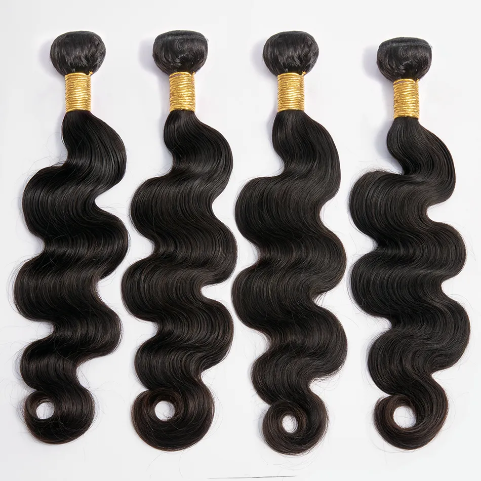 Fasci di pizzo onda del corpo tessuto brasiliano per capelli 134 pezzi 100 umani naturali 1032 "Remy s 230214