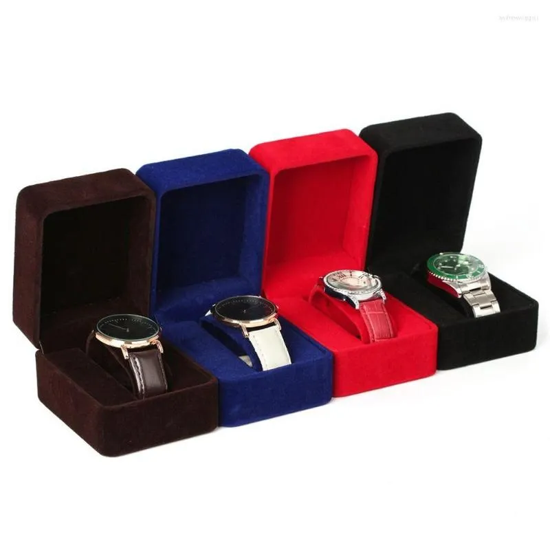 시계 박스 패션 플란넬 렛 박스 손목 시계 선물 포장 케이스 휴대용 팔찌 시계 보석