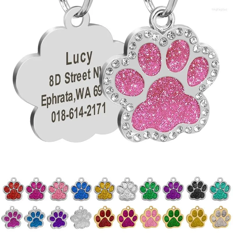 Dog Collars Pet ID Tag Free Engraved Personalized Pets Items Accessories Anti-lost Collar Leash Cat Dogs Tags Names Necklace Pendant Pup