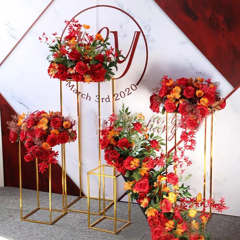 Tall Gold Metal Flower Stand, Rectangle Frame Table... From Chaplin, $9 ...