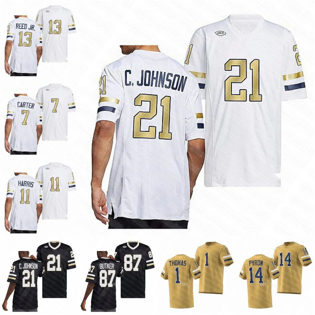 21 Calvin Johnson Georgia Tech College Football Jersey Jamal Haynes Kevin Harris Nate Mccollum Gavin Stewart Ayinde Eley Hassan Hall Keion White Jeff Sims jerseys