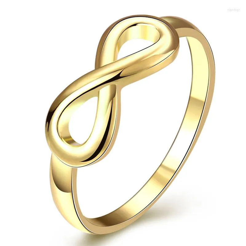 Trouwringen Zorcvens Goud/zilveren kleur Infinity Ring Eeuwigheid Karm vriend Gift Endless Love Symbol Fashion For Women