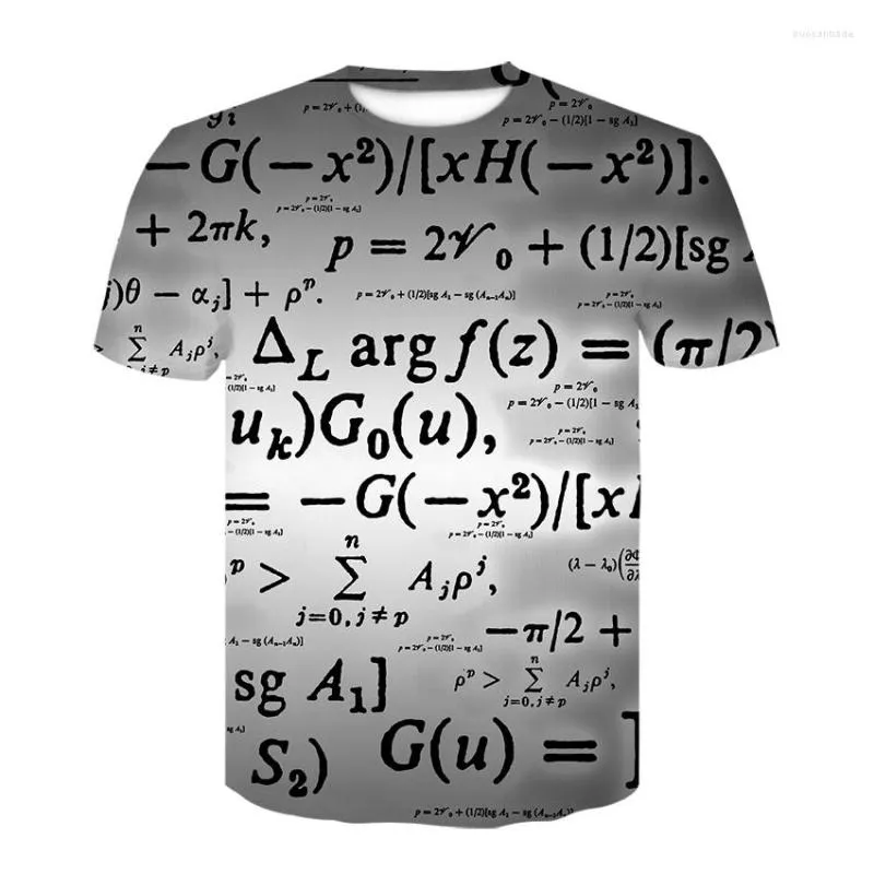 Herr t-skjortor 2023 harajuku casual herr t-shirt design 3d tryck fysik formel matematik sommar streetwear