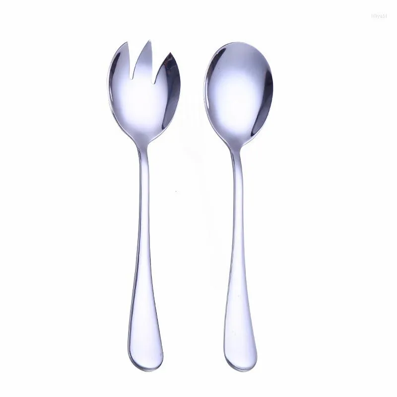 Dinnerware Sets Steel Cutlery Mirror Salad Spoon Fork Tableware Set Silverware Stainless Kitchen