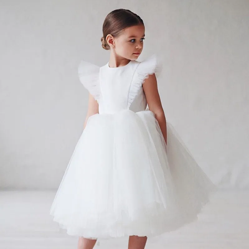 Girl's Dresses Flower Girl Spanish Dress Children Bridemaid Wedding For Kids Tulle Gowns Girls Boutique Vestidos Birthday Clothes 230214