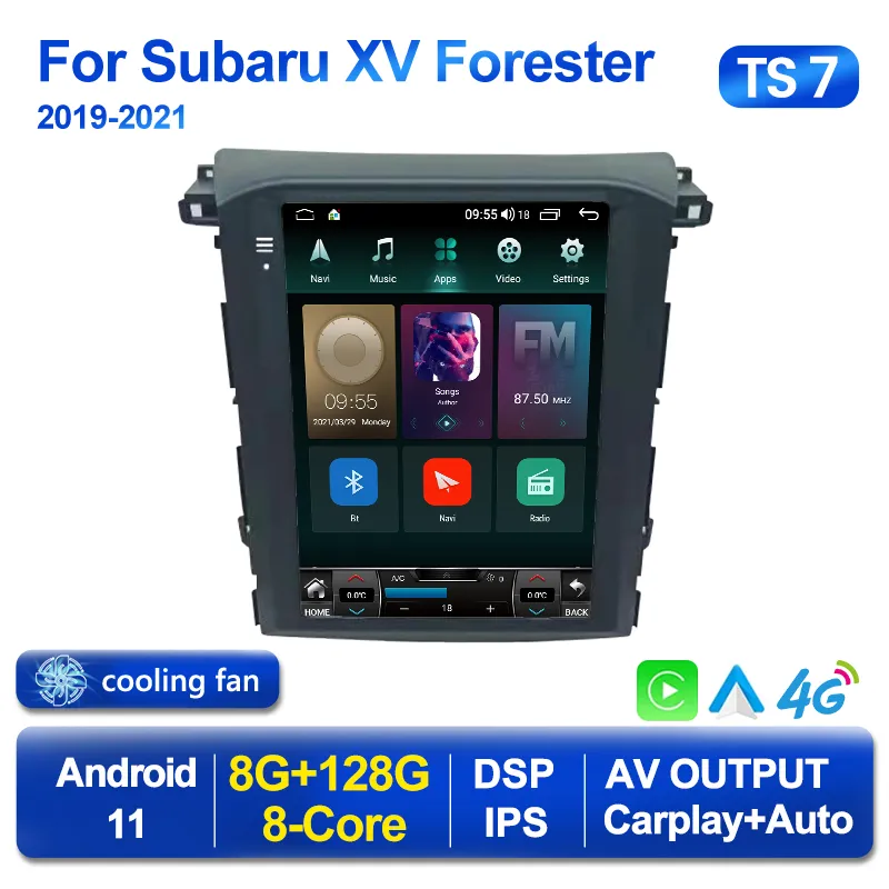 Lecteur multimédia dvd de voiture Android 11 pour Subaru Forester XV 2018 2019 2020 2021 Tesla Style Carplay GPS Navigation stéréo 2din