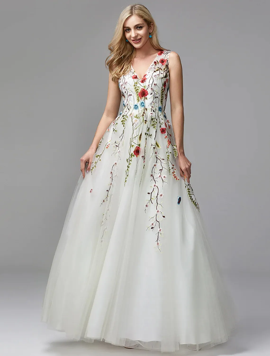 2024 Elegant Floor Length Lace Embroidered amazon dresses for weddings with V-Neck and Sleeveless for Women's Prom and Formal Events 2024 Elegant Floor Length Lace Embroidered amazon dresses for weddings with V-Neck and Sleeveless for Women's Prom and Formal Events