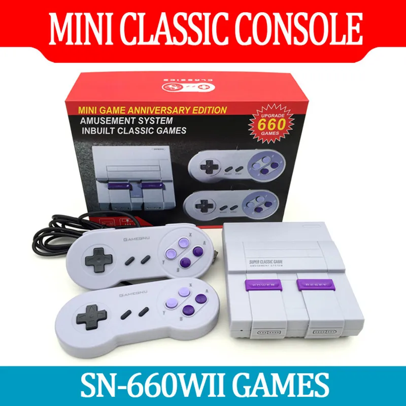 Nostalgic Host Mini TV 660 Console de jeu Wii Console 8 bits Handheld pour SNES Games Consoles avec des contrôleurs à double jeu DropShipping