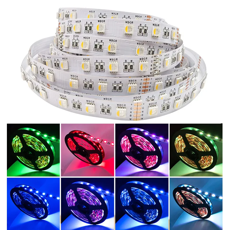 Bandes LED 5050 SMD 5M 600LEDs RGB Flexible LED Strip Cordes 120LEDs/M Étanche Guirlande Lumineuse 12V DC pour Chambre Cuisine Oemled