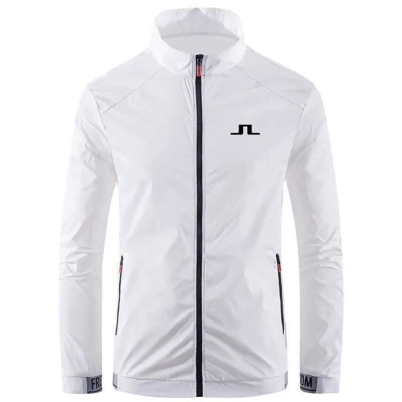 Camisetas ao ar livre 2022 primavera outono jaqueta masculina de golfe moda casual jaqueta de proteção solar à prova d'água blusão casaco masculino com zíper jaqueta bomber j230214