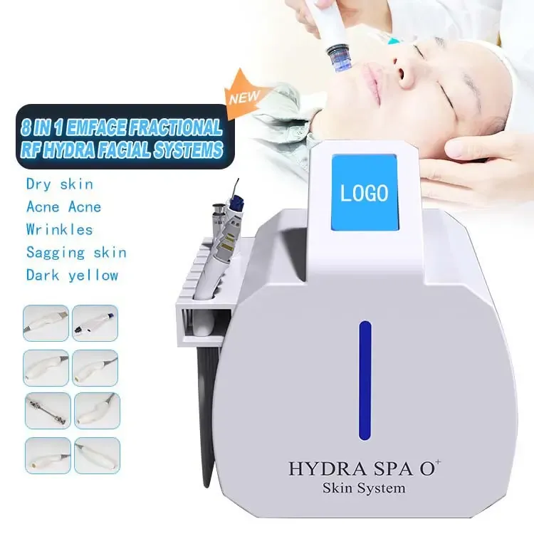 Machine de beauté multifonctionnelle Fractional Rf Hydro Dermabrasion Équipement de soins de la peau Crystal Microdermabrasion Quatre Polor Radio Frequency Device Hydrater