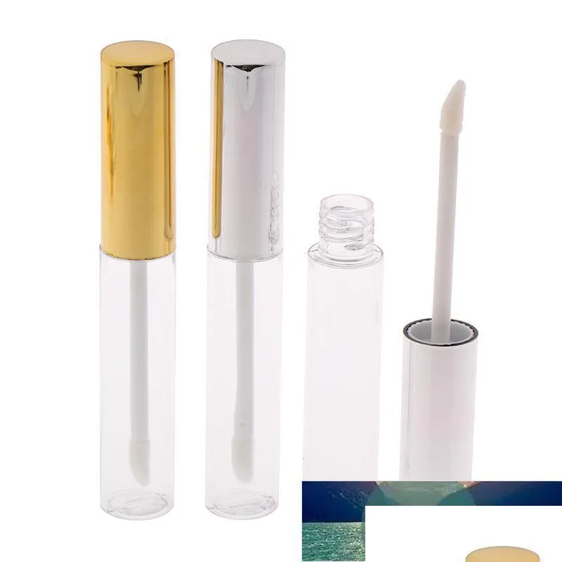 Garrafas de armazenamento frascos 5pcs 10ml Lip Gloss vazio Tubo de garrafa Travel Clear Deliver Drop Drop Home Garden Housekee Organiza￧￣o Dhaqk