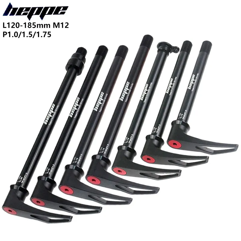Bike Groupsets HEPPE MTB Road Thru Axle Front Fork Shaft Skewer 12x100 12x110 Rear 12x142 12x148 Quick Release M12xP1015175 230214