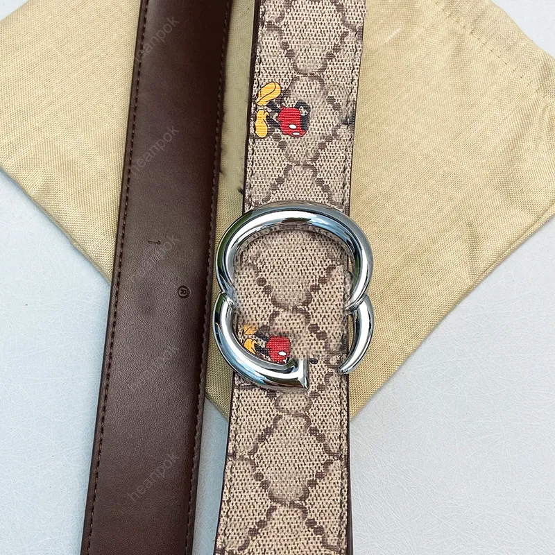Designer Belt For Mens Women Luxury Belts Buckles G Fashion Classical Bronze BiG Smooth Buckle Mouse Genuine Leather Strap 3.8cm