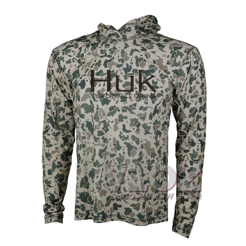 Outdoor T-Shirts Männer HUK Angeln Hoodie Langarm Sonnenschutz Sweatshirt Atmungsaktiv Schnell Trocknend Camouflage Angeln Kleidung Camisa De Pesca J230214