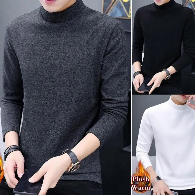 Mäns T-skjortor förtjockade Nan's T-shirt Thermal Underwear Top Winter Men's Plush Long Sleeve (L-XXL)