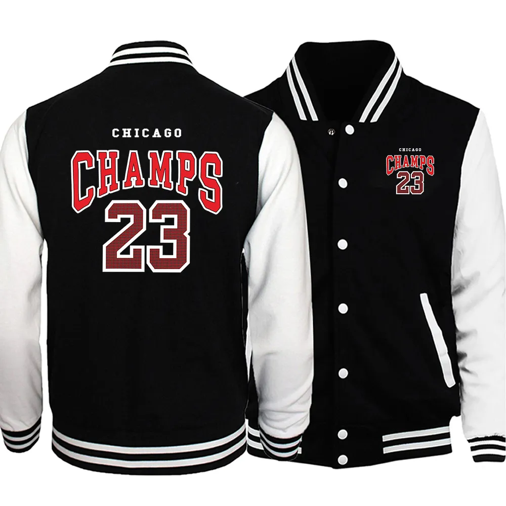 Men's Jackets Champs 23 Basketball Team American Retro Letter Mens Clothes Loose Fashion Baseball Uniform Casual Tops Comics Male Jackets 230215