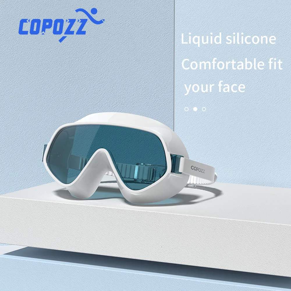 Goggles Professionele Zwembril Groot Frame Anti-condens Anti-UV Zwembril Zachte Siliconen Waterdichte Zwembril voor Heren Dames 230215