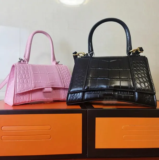 Top hourglass women handbag designer shoulder bags Fashion tote bag Luxury designer Genuine Leather handle square