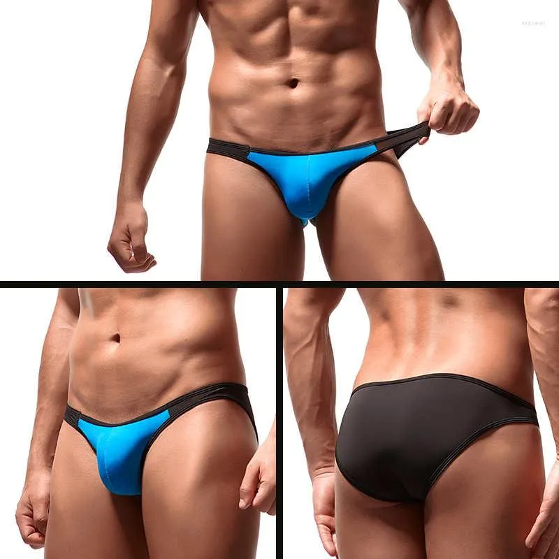 Mutande Vita bassa Slip sexy Intimo Uomo Gay Pene Pouch Bikini ultra sottile Slip Maschile Seta ghiaccio Underpant Cuecas